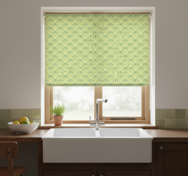 Lemon color 70s pattern kitchen blind - TenStickers