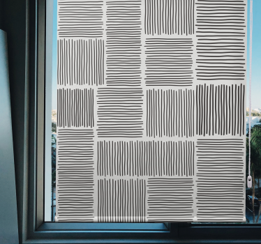 Line black white Mid-Century decor Modern roller blind - TenStickers