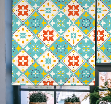 Blue and beige tiles bathroom blind - TenStickers