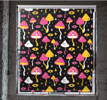 Lively Mushroom Theme funky roller blind - TenStickers