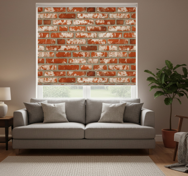 Living room blind with 3d brick design - TenStickers
