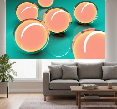 Living room blind 3d floating bowls with views - TenStickers