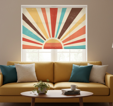 Living room blind abstract vintage sunset - TenStickers