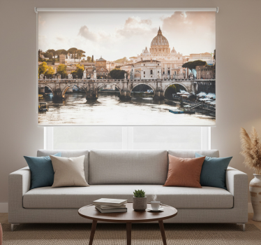 Living room blind angel's bridge with st. peter's basilica - TenStickers