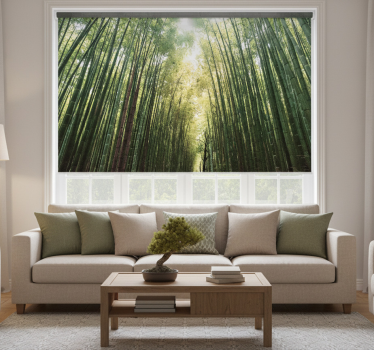 Living room blind bamboo forest serenity - TenStickers