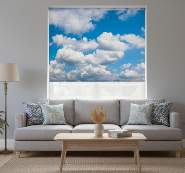 Living room blind beautiful blue sky with clouds - TenStickers