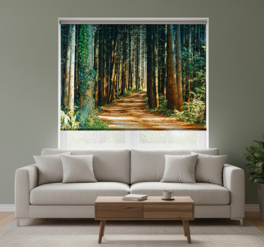 Living room blind beautiful nature path tree gate - TenStickers