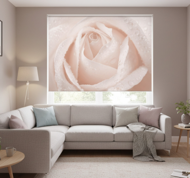 Living room blind beautiful white rose - TenStickers