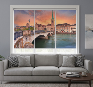 Living room blind bridge by the lake in zurich - TenStickers