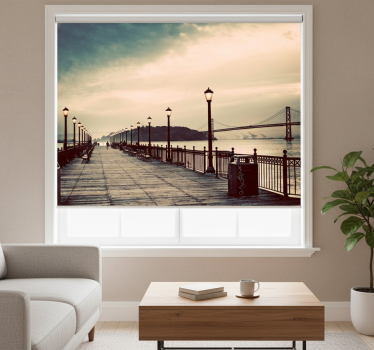 Living room blind bridge with street lights - TenStickers