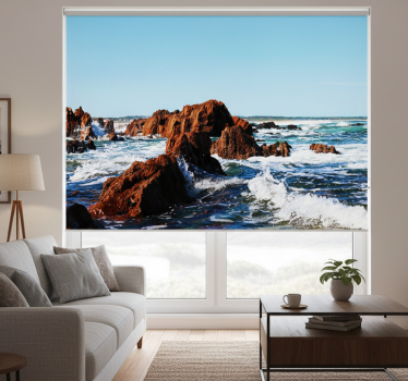 Living room blind cabo polonio with rocks - TenStickers