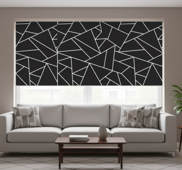 Living room blind classic black white mosaic - TenStickers