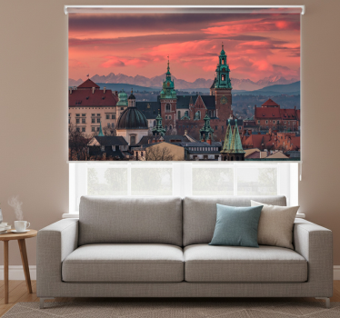 Living room blind cracow with tatra mountains view - TenStickers