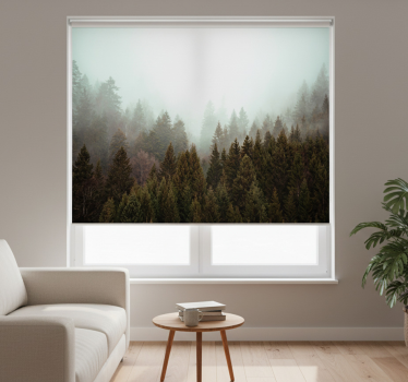 Living room blind foggy forest from above - TenStickers