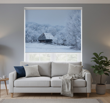 Living room blind for a serene courtyard home - TenStickers