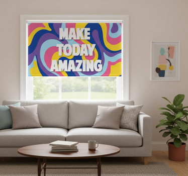 Living room blind for a vibrant artistic touch - TenStickers