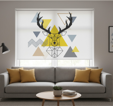 Living room blind geometric stag design - TenStickers