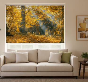 Living room blind golden autumn design - TenStickers