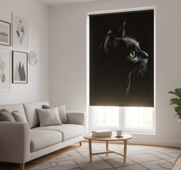 Living room blind green cat eyes - TenStickers