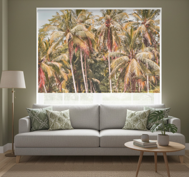 Living room blind green palm in the jungle - TenStickers