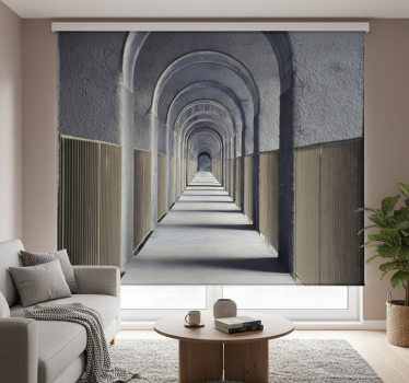 Living room blind grey 3d artistic portal - TenStickers