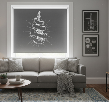 Living room blind guitar style design - TenStickers