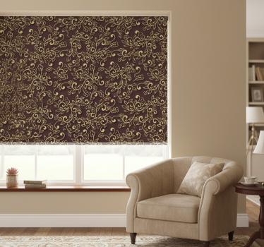 Living room blind in golden tree leaves style - TenStickers