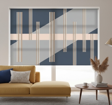 Living room blind in grey abstract mid-century style - TenStickers