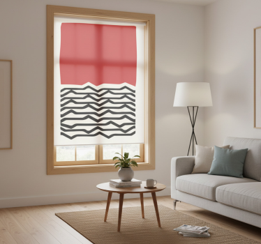 Living room blind in red with irregular black lines - TenStickers