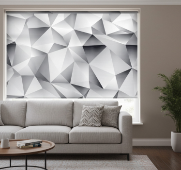 Living room blind in silver cosmic geometric pattern - TenStickers