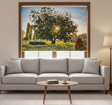 Living room blind in sunny summer green park - TenStickers