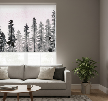 Living room blind in watercolor wood forest grey - TenStickers
