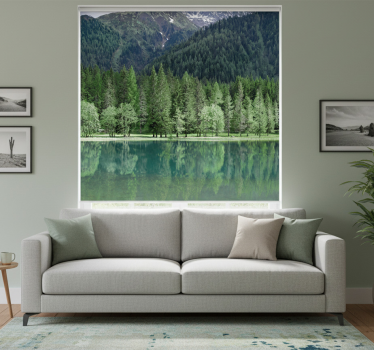 Living room blind inspired by a beautiful green lake - TenStickers