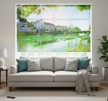Living room blind inspired by a beautiful summer lake - TenStickers