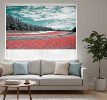 Living room blind inspired by a flower field - TenStickers