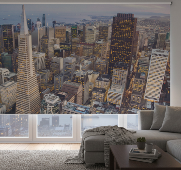 Living room blind inspired by san francisco's skyline - TenStickers
