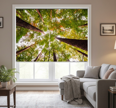 Living room blind inspired by woodland trees - TenStickers