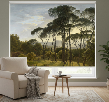 Living room blind italian forest view - TenStickers