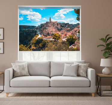 Living room blind matera cityscape design - TenStickers