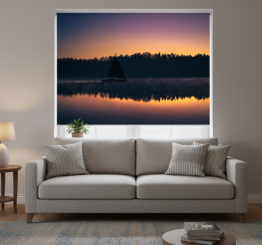 Living room blind mazury sailboat sunset - TenStickers
