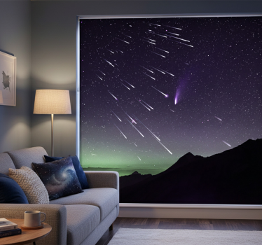 Living room blind meteor shower of shooting stars - TenStickers