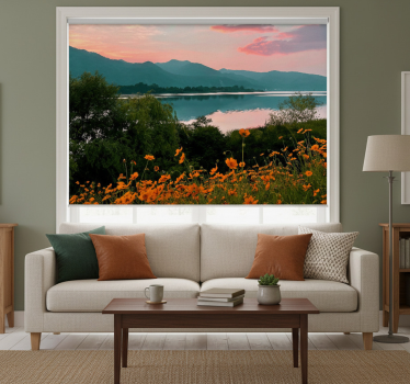 Living room blind mountains and savanna design - TenStickers