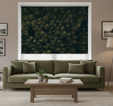 Living room blind nature aerial view of pines - TenStickers