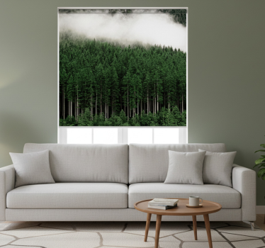 Living room blind nature pines aerial view - TenStickers