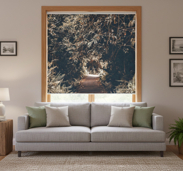 Living room blind nature tunnel to the forest - TenStickers