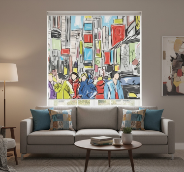 Living room blind new york modern people - TenStickers