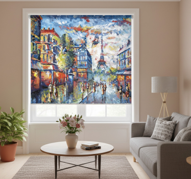 Living room blind parisian bohemian watercolor - TenStickers