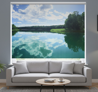 Living room blind polish mazury lake design - TenStickers