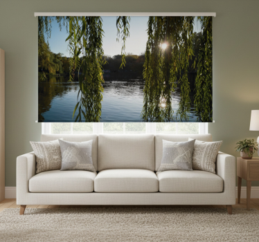 Living room blind polish willow trees design - TenStickers