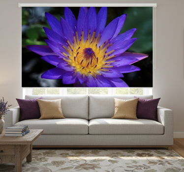 Living room blind purple lotus flower - TenStickers